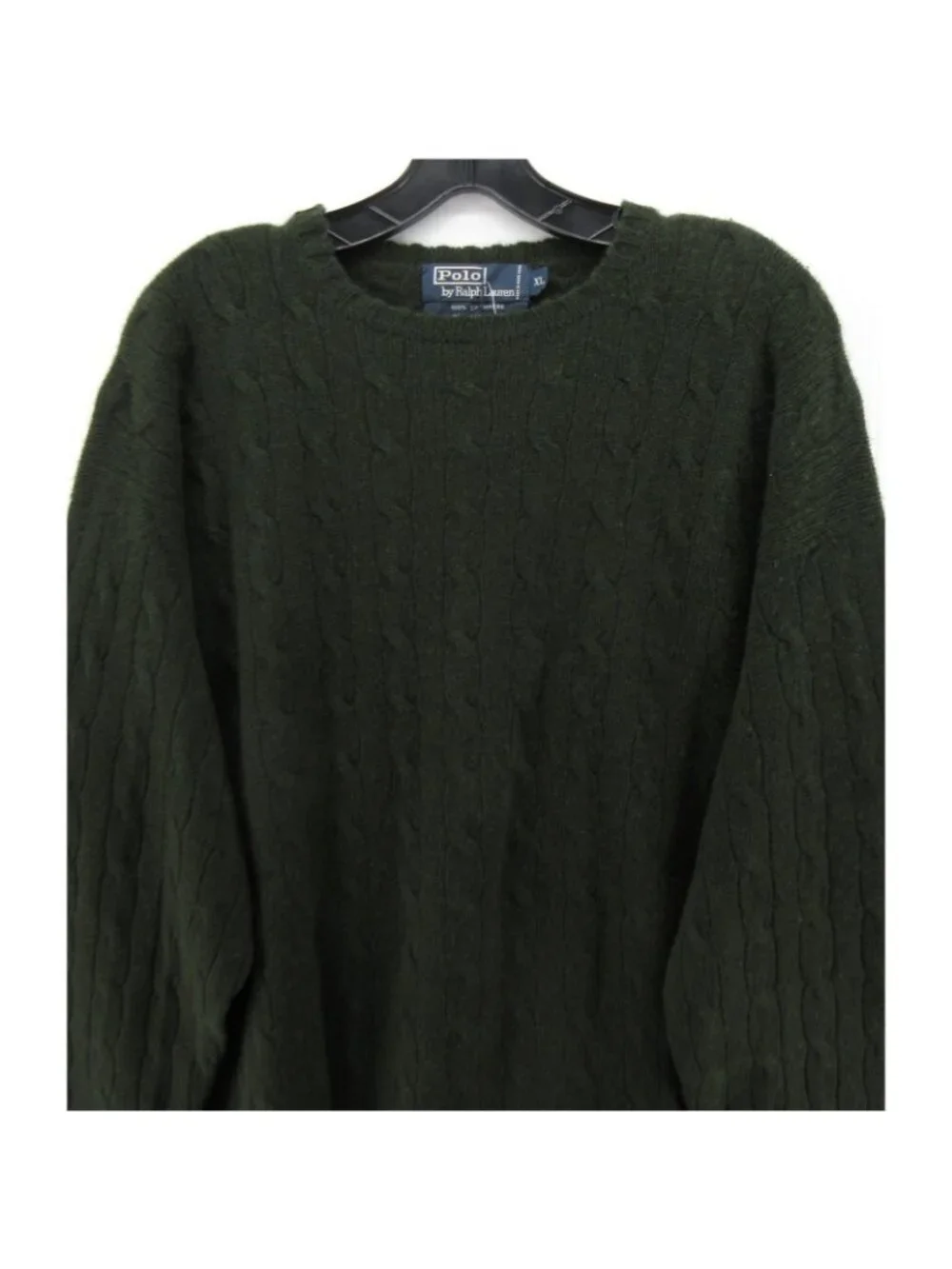 VINTAGE Polo Ralph Lauren Sweater XL Cashmere Cable Knit Crewneck